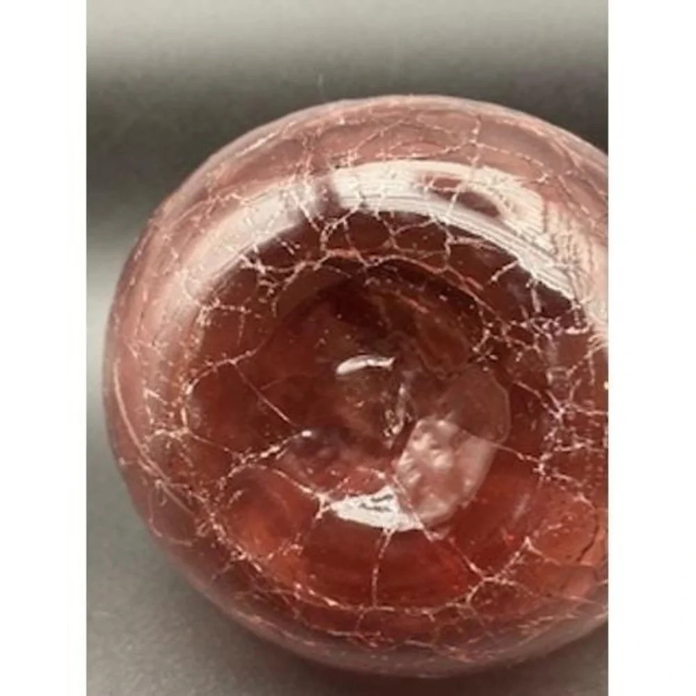 Vintage Blenko Amethyst Art Glass Vase Crackle MCM Hand Blown‎ Decor